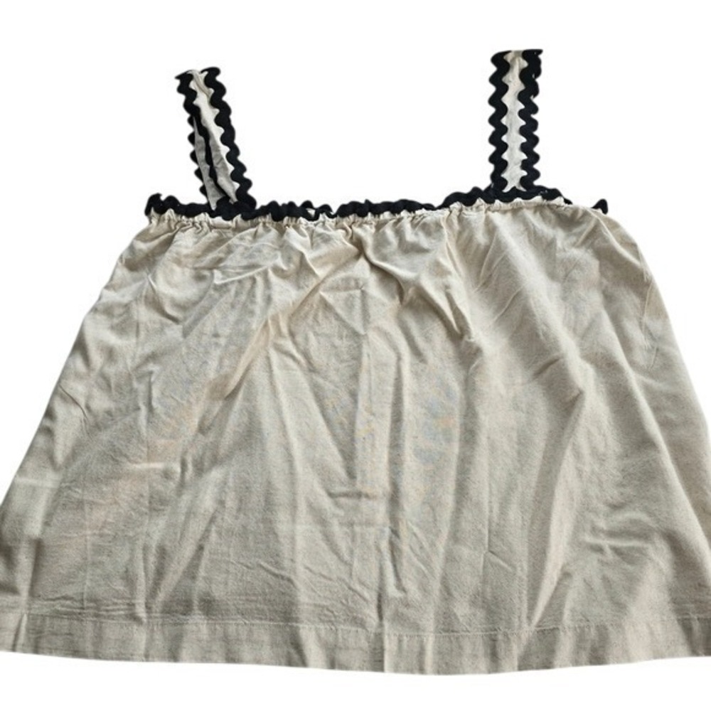 😀 🆕️ *NWT* 4Our Dreamers - Women's Tank - XL - Linen & Rylon - Black‎ Detail